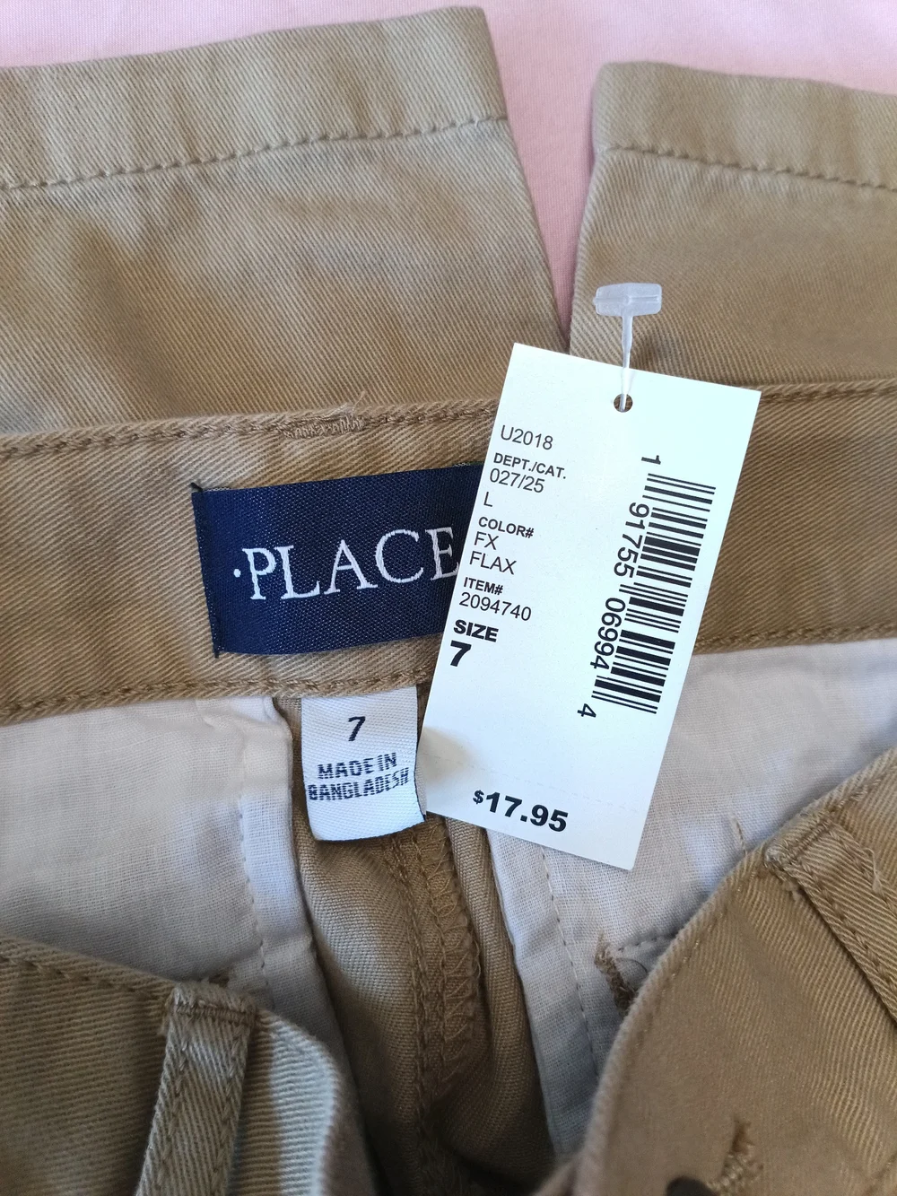 The Children's Place Red and Khaki Boys' Chino Shorts - Set Of 2 Sz. 7